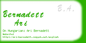 bernadett ari business card